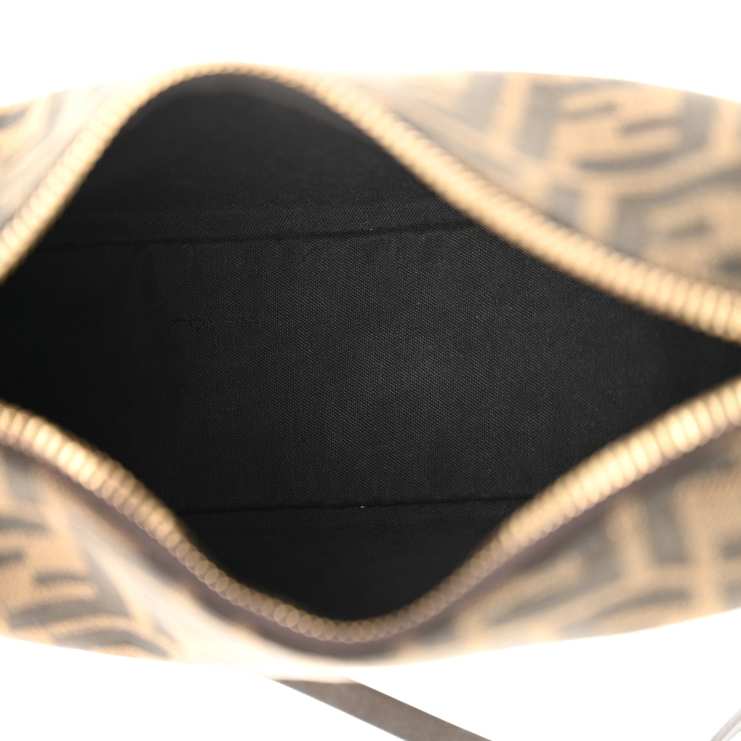 Fabric Jacquard Vitello Grace FF 1974 Mini Fendigraphy Hobo Bag Tobacco Moro Ebano