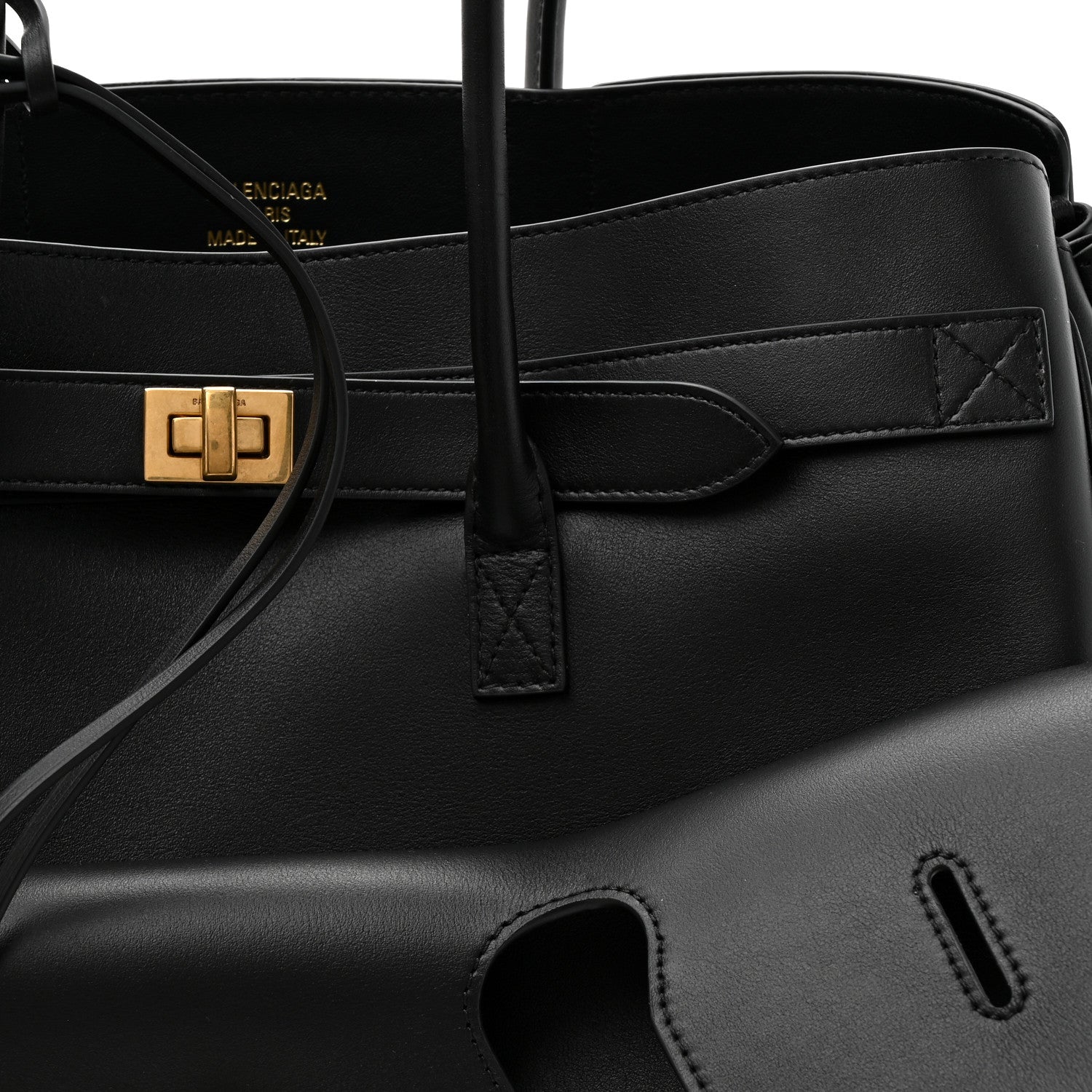 Balenciaga Smooth Calfskin Medium Bel Air Carry All Bag Black 7 of 9