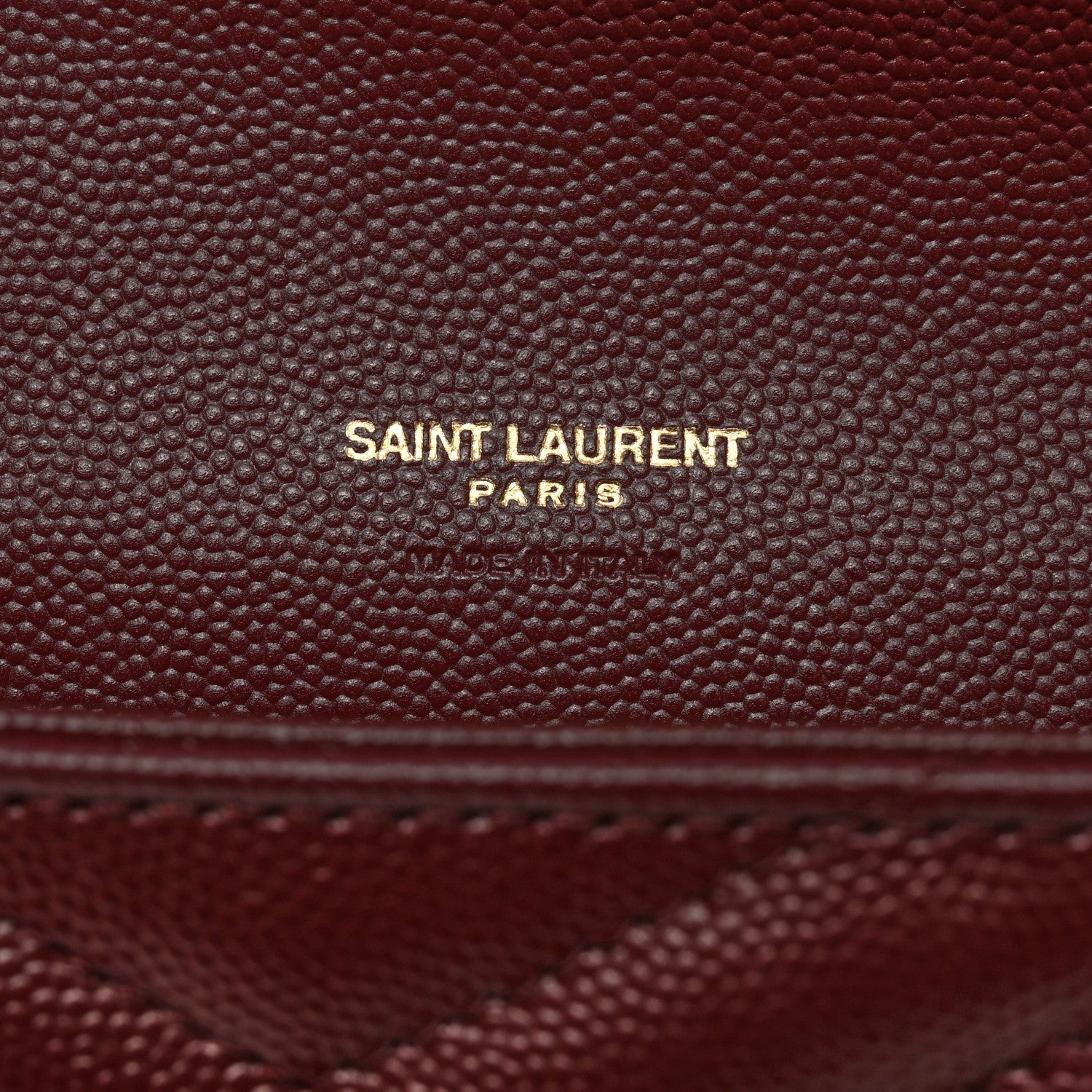 Saint Laurent Grain De Poudre Matelasse Chevron Monogram Envelope Clutch Rouge Legion 6 of 8