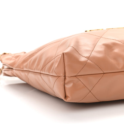 Chanel Shiny Calfskin Quilted Small Chanel 22 Camel 10 of 12