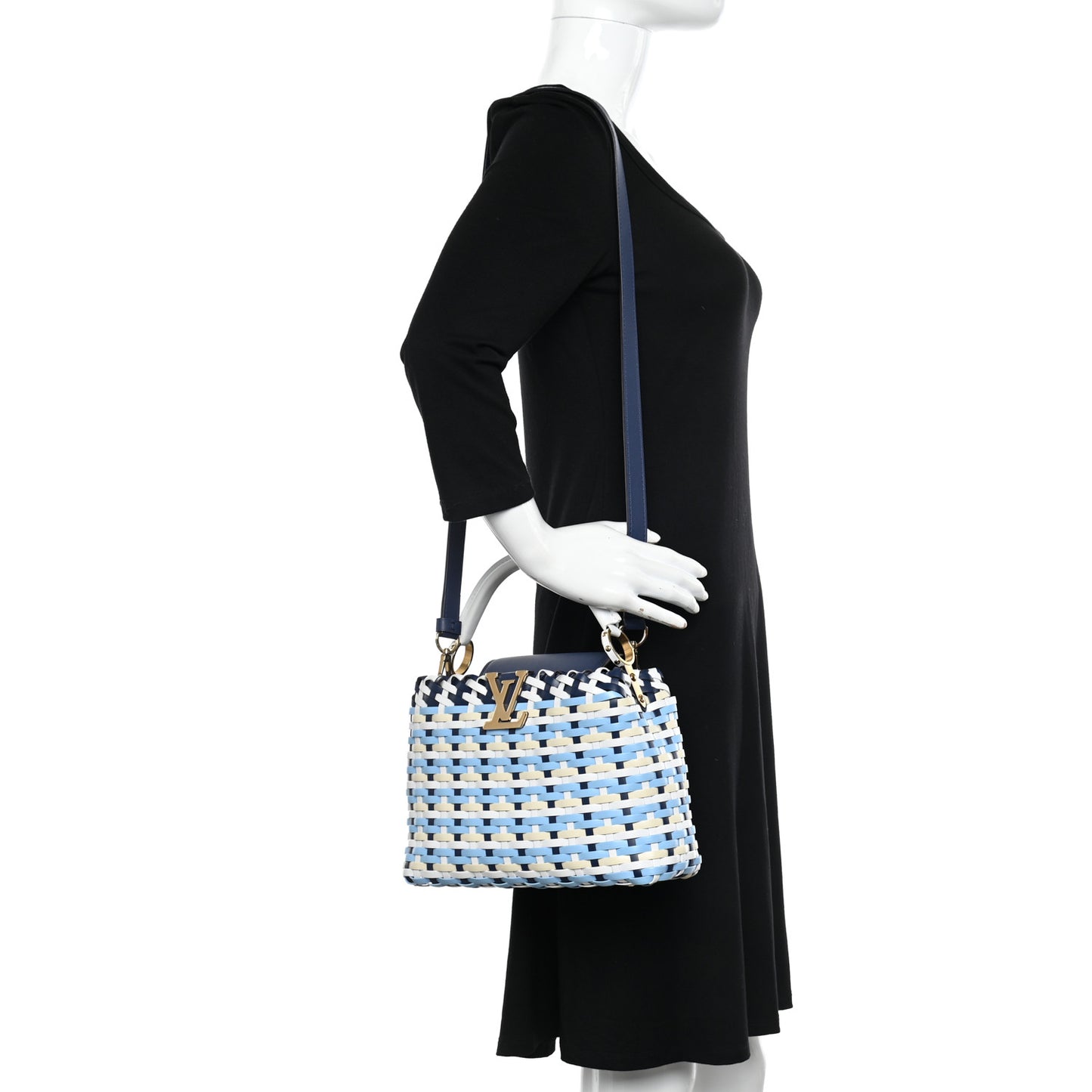 Taurillon Calfskin Guinguette Capucines BB Blue Indigo
