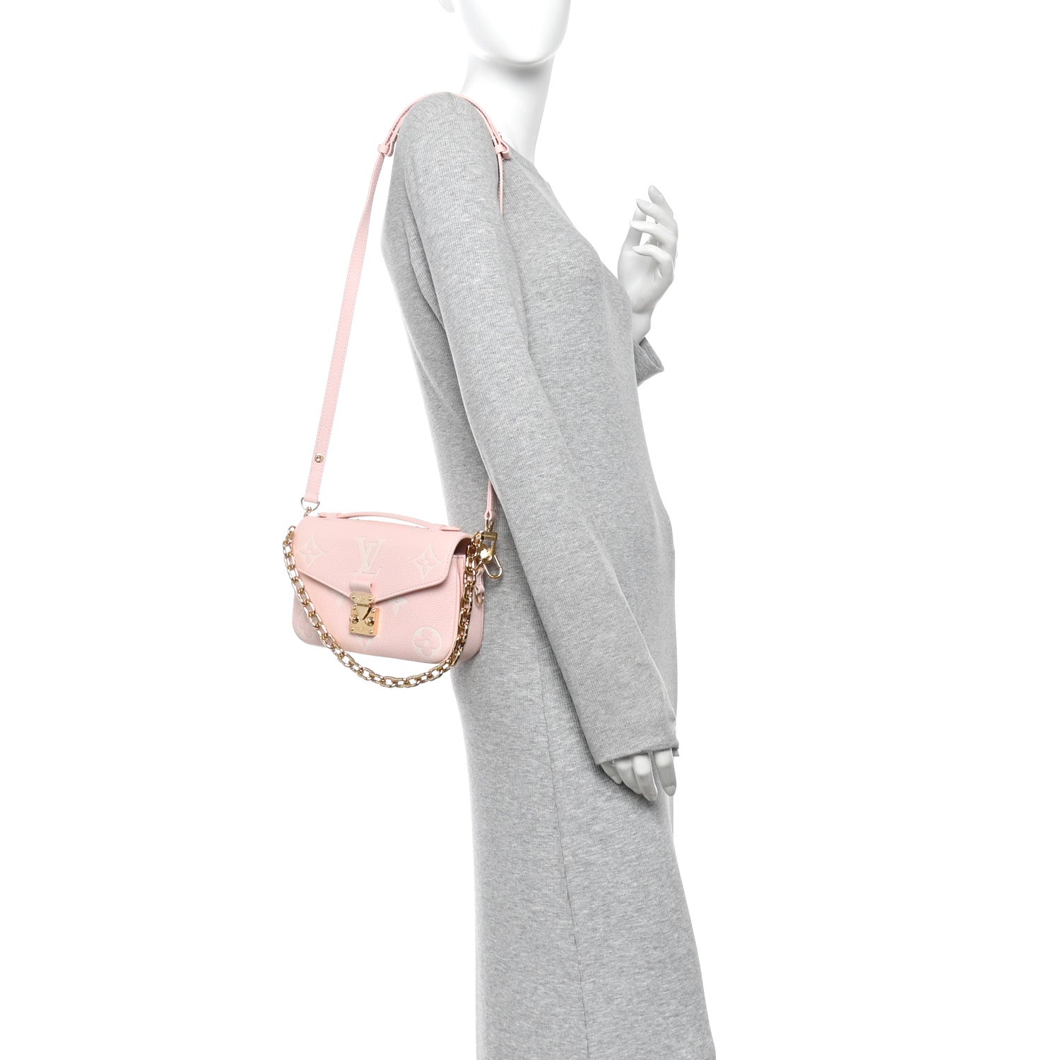 Louis Vuitton Empreinte Monogram Giant Pochette Metis East West Pink Beige 2 of 9