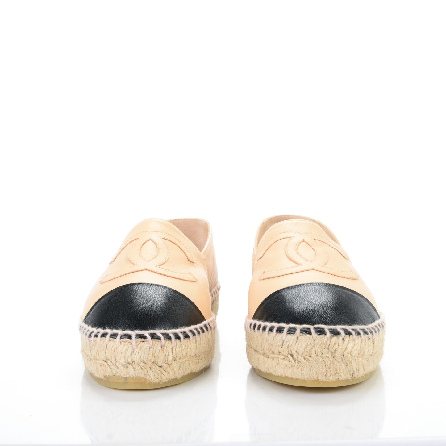 Lambskin CC Espadrilles 35 Beige Black