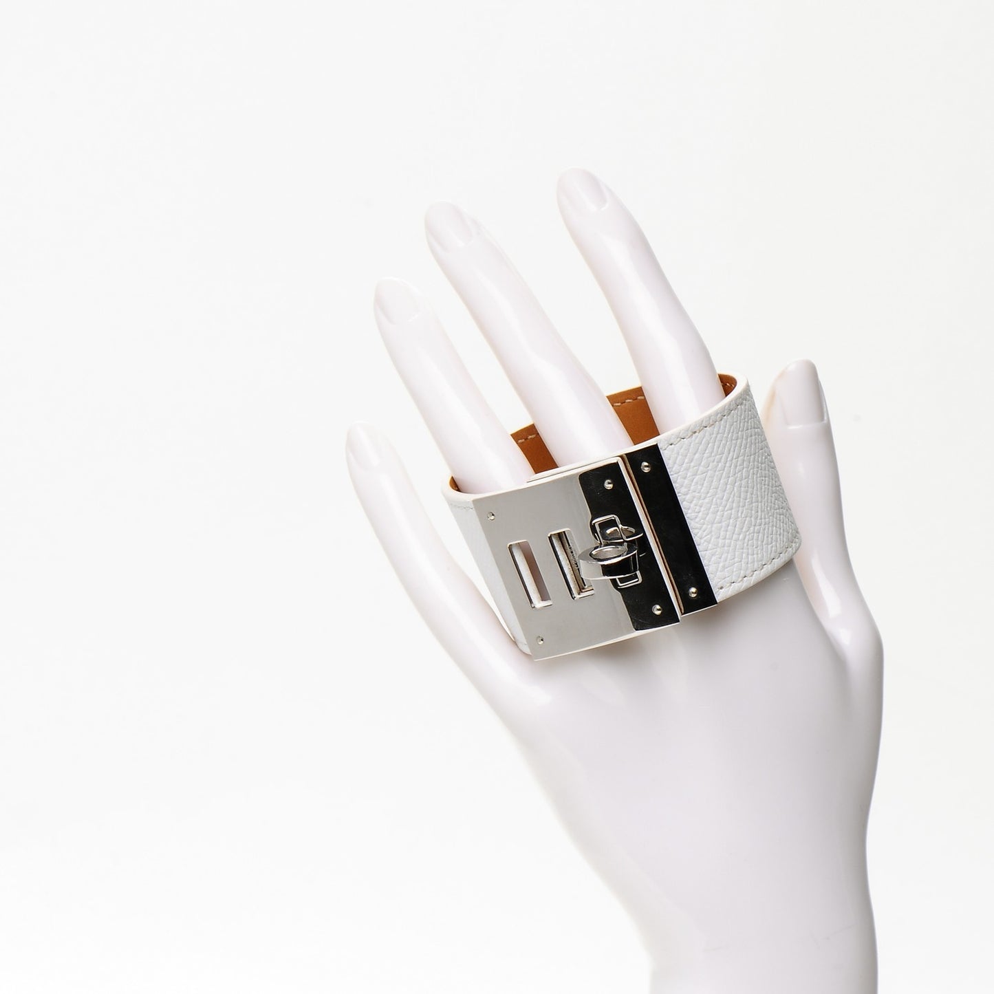 Epsom Kelly Dog Cuff White