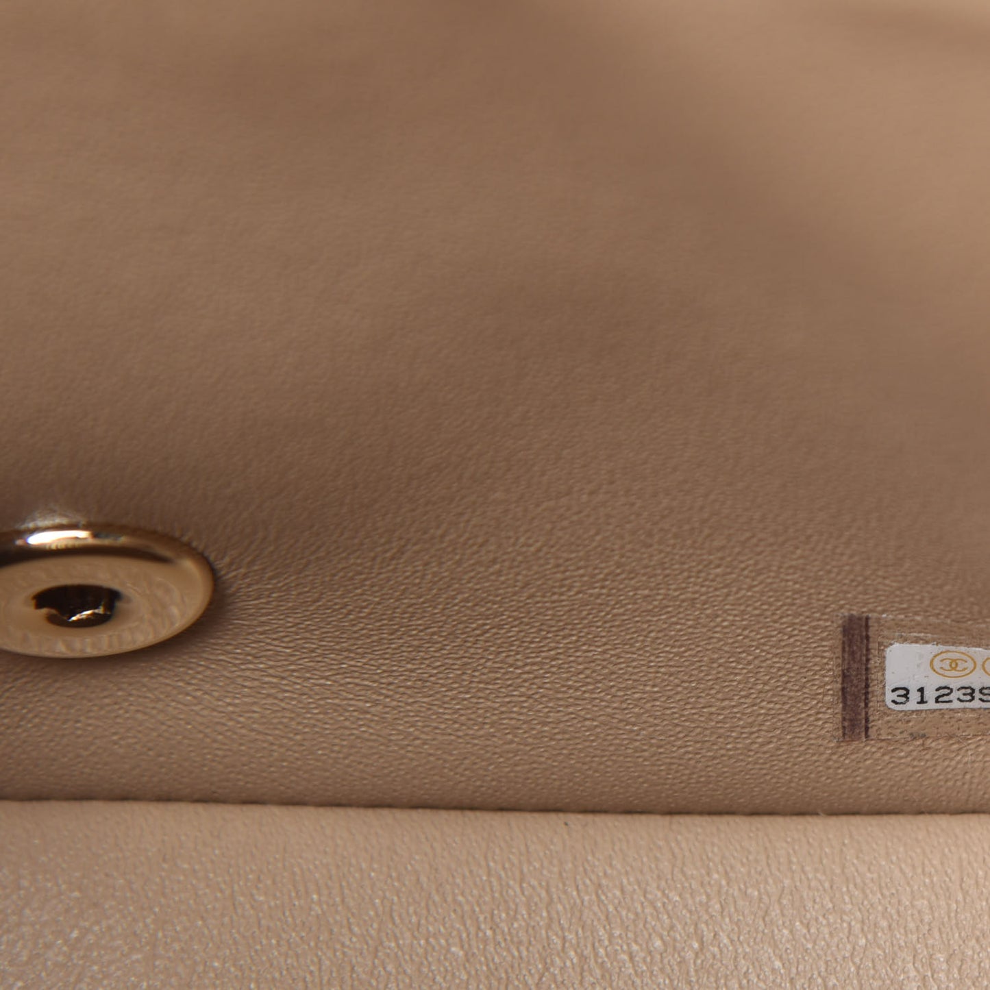 Lambskin Quilted Mini Square Flap Beige
