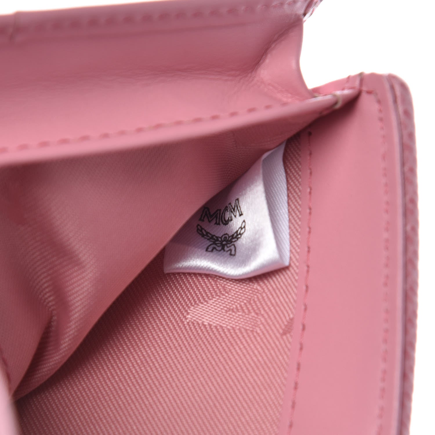 MCM Visetos Striped ID Wallet Pink 7 of 7
