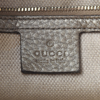 Gucci Metallic Pebbled Calfskin Medium Soho Chain Shoulder Bag Golden Beige 6 of 10