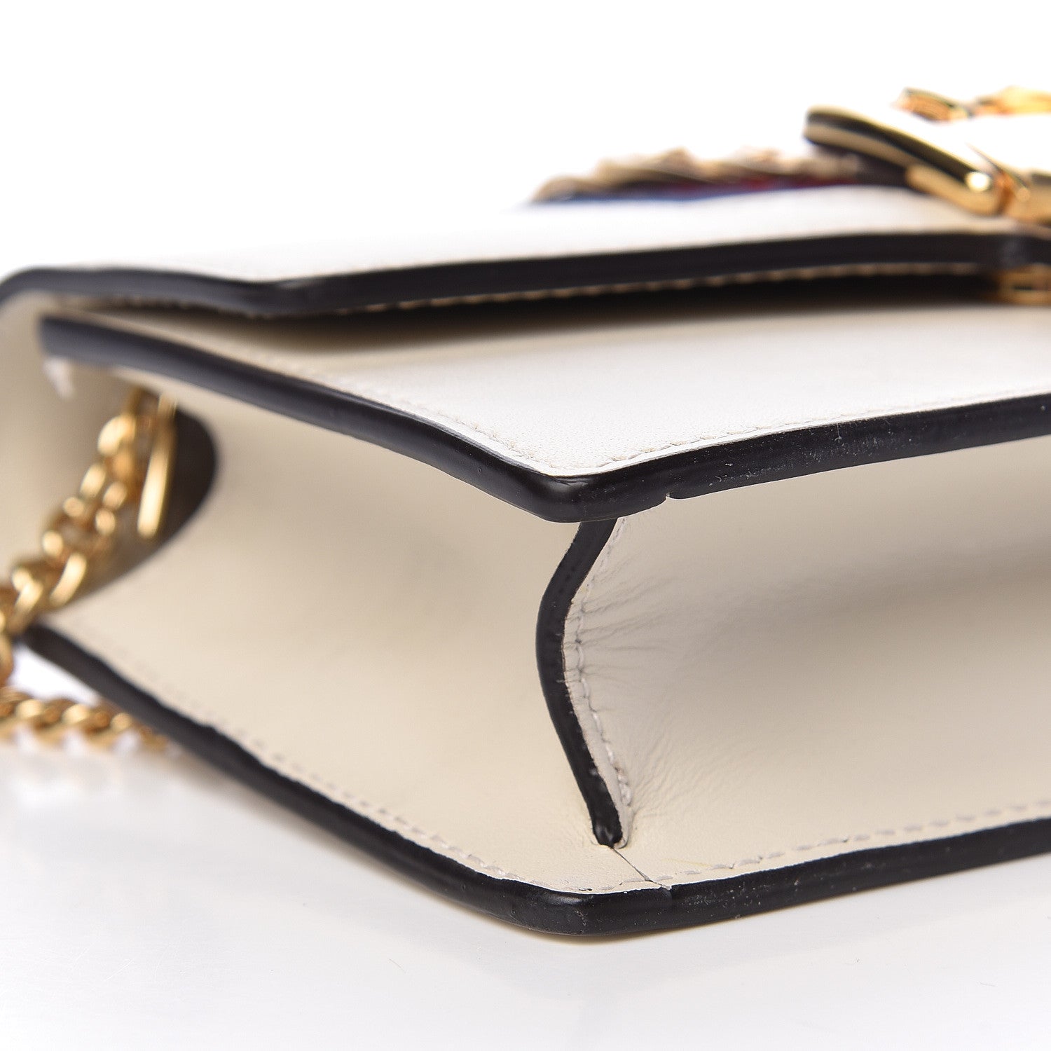 Gucci Calfskin Super Mini Sylvie Chain Shoulder Bag White 9 of 10
