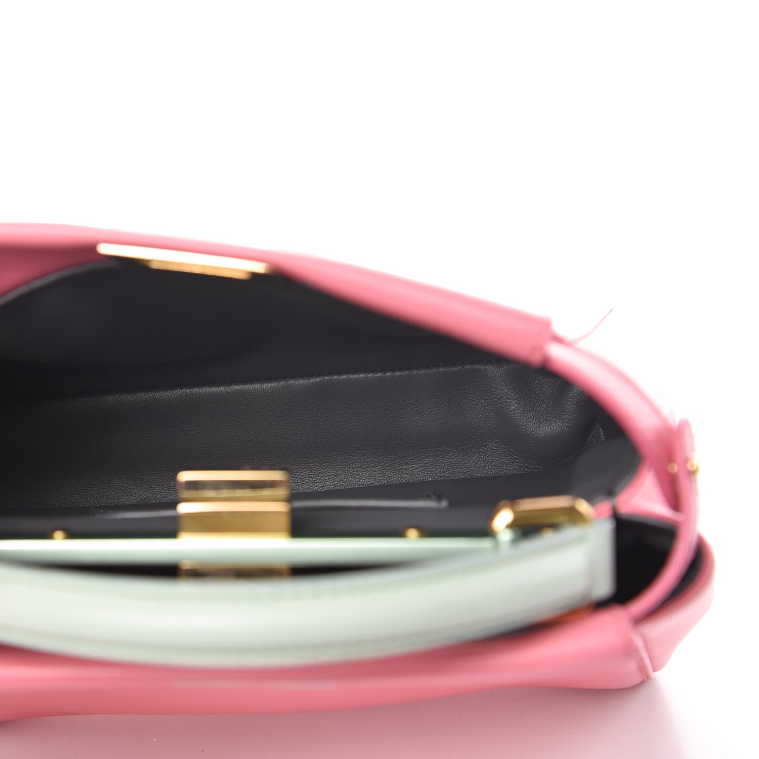 Fendi Nappa Colorblock Mini Peekaboo Iconic Satchel Rosa Fluo Oxigen Slate 8 of 11
