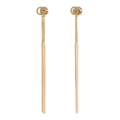 Gucci 18K Yellow Gold Running G Drop Chain Earrings 1 of 4