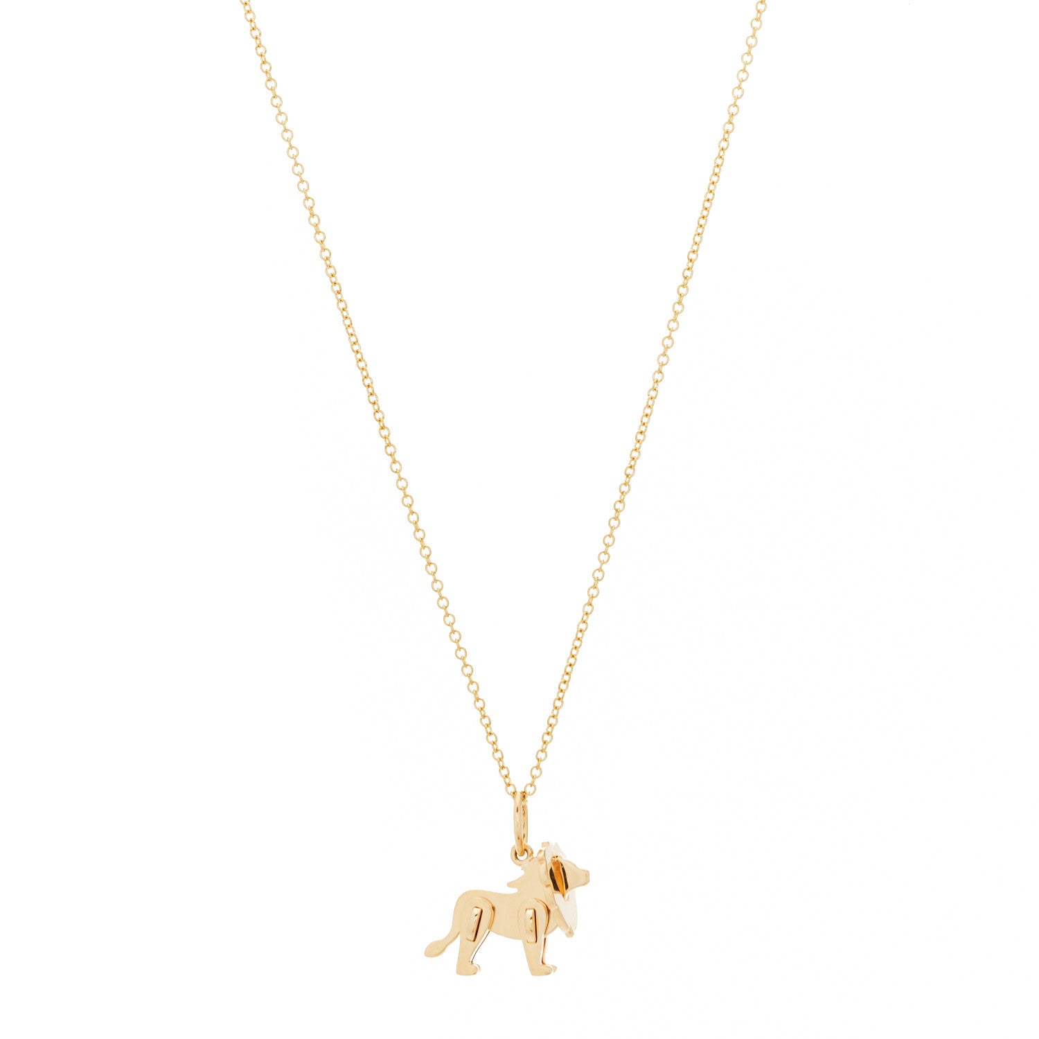 Tiffany 18K Yellow Gold Save The Wild Lion Charm Pendant Necklace 1 of 6