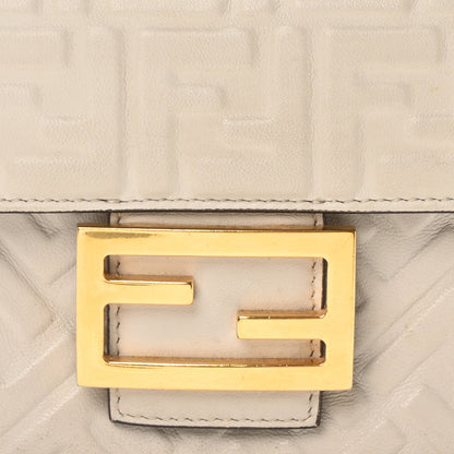 Fendi Nappa Small FF Embossed Midi Chain Baguette Ghiaia 8 of 11