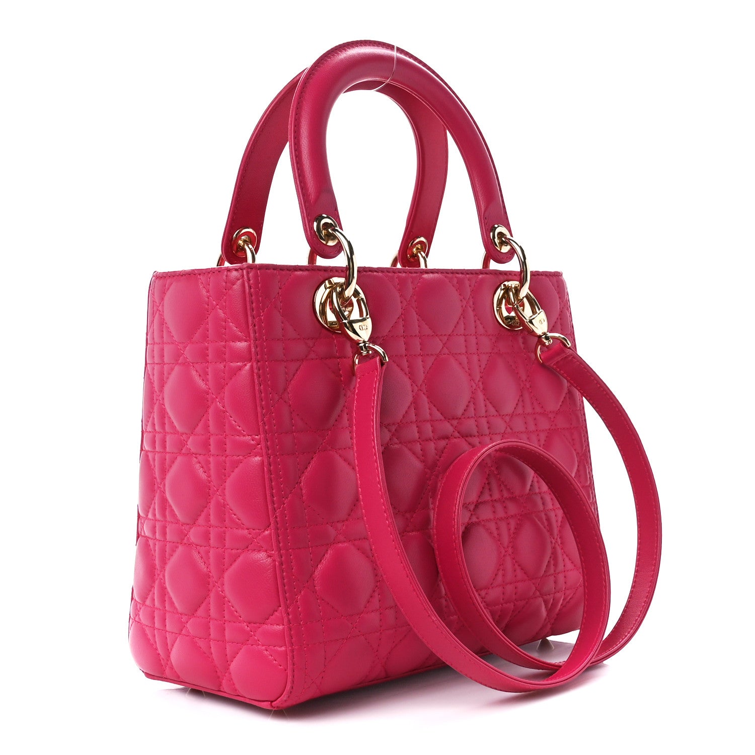 Christian Dior Lambskin Cannage Medium Lady Dior Pink 3 of 10