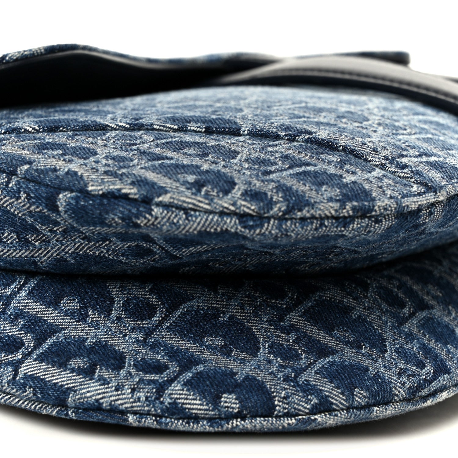 Christian Dior Denim Oblique Jacquard Saddle Bag With Strap Blue 9 of 11