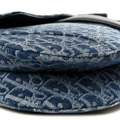 Christian Dior Denim Oblique Jacquard Saddle Bag With Strap Blue 9 of 11