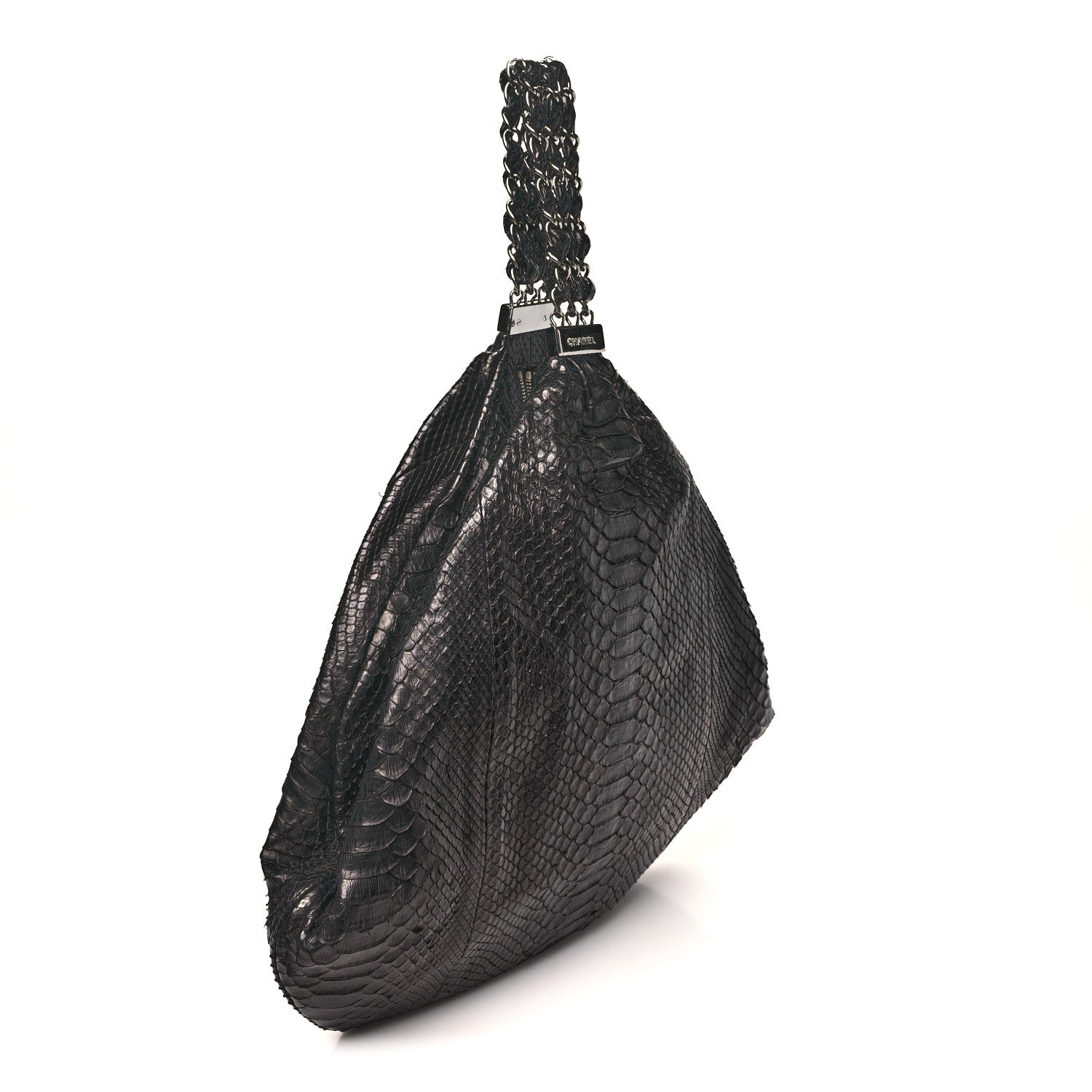 Chanel Snakeskin Rock and Chain Hobo Black 3 of 10