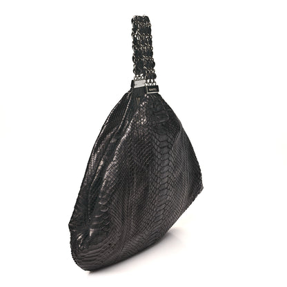 Chanel Snakeskin Rock and Chain Hobo Black 3 of 10