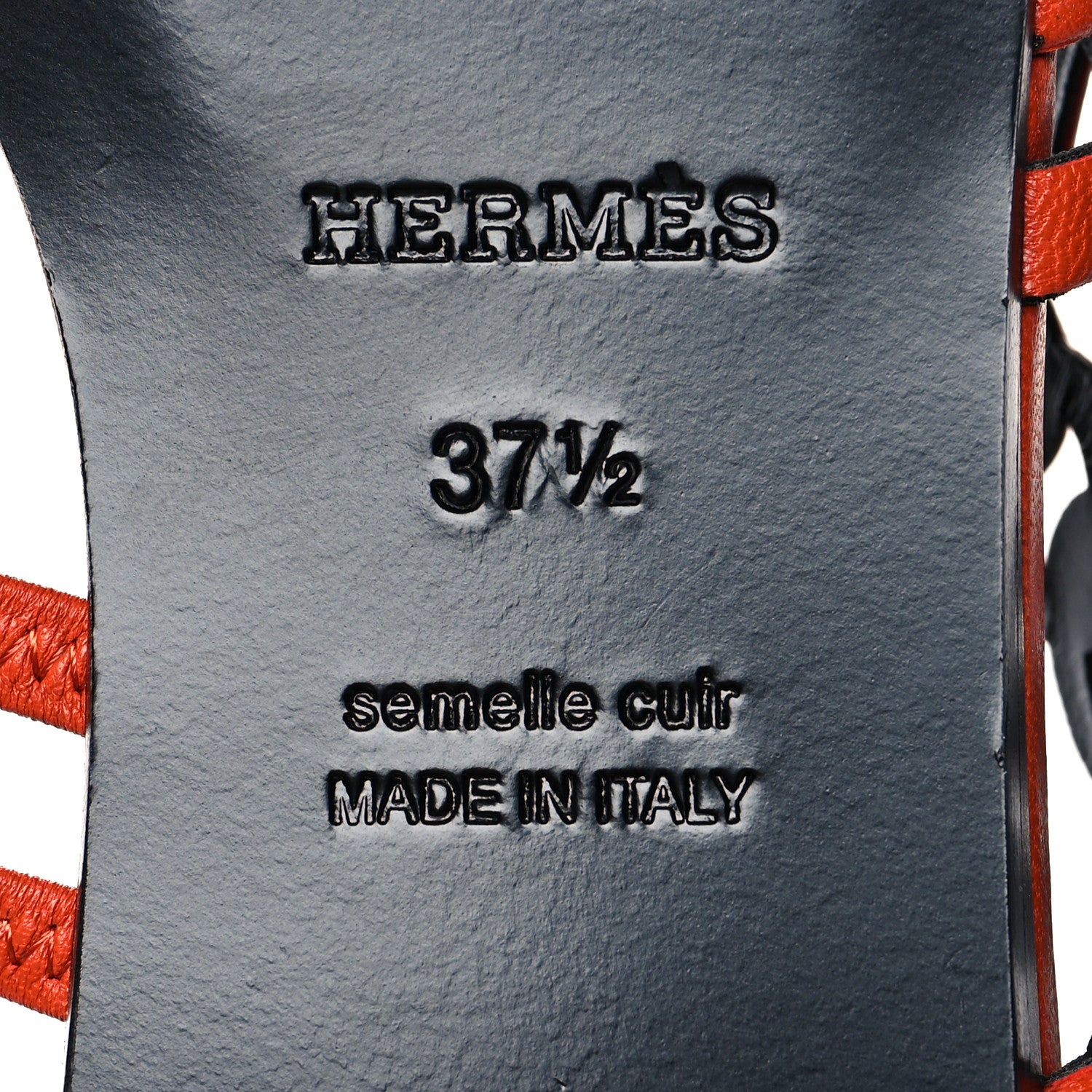 Hermes Nappa Nude Sandals 37.5 Orange Brulee 7 of 7
