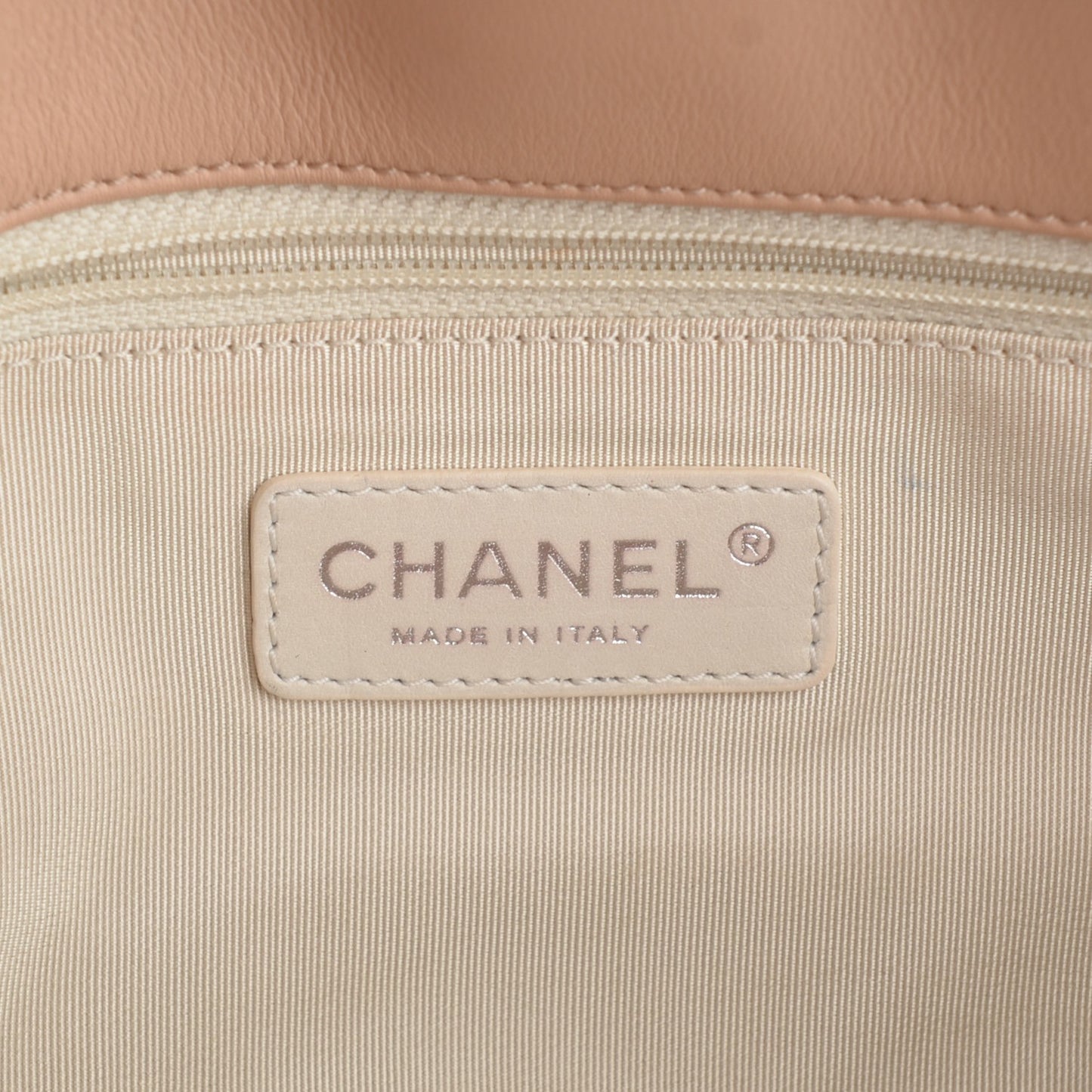 Lambskin Jumbo Canebiers Net Flap Biege
