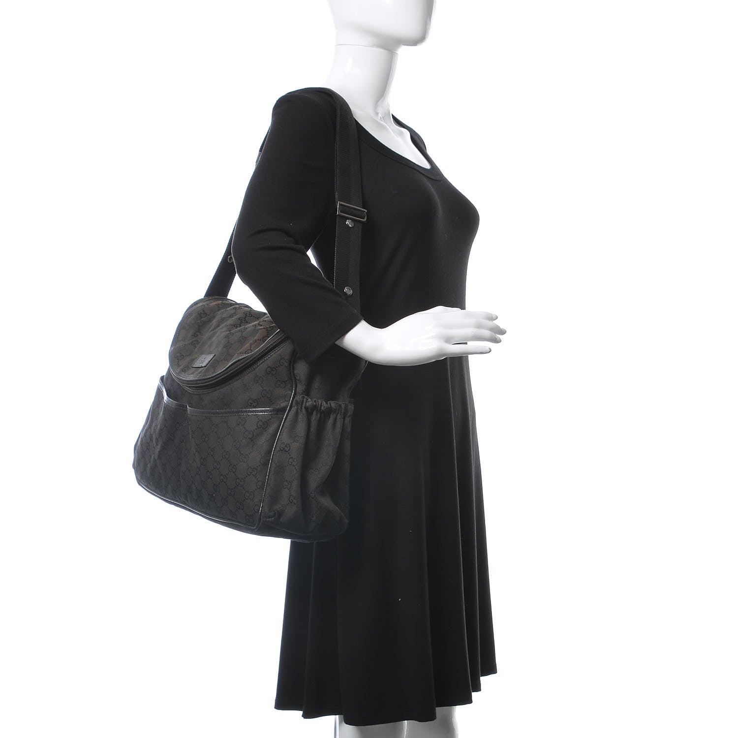 Gucci Monogram Large Diaper Bag Black 2 of 22