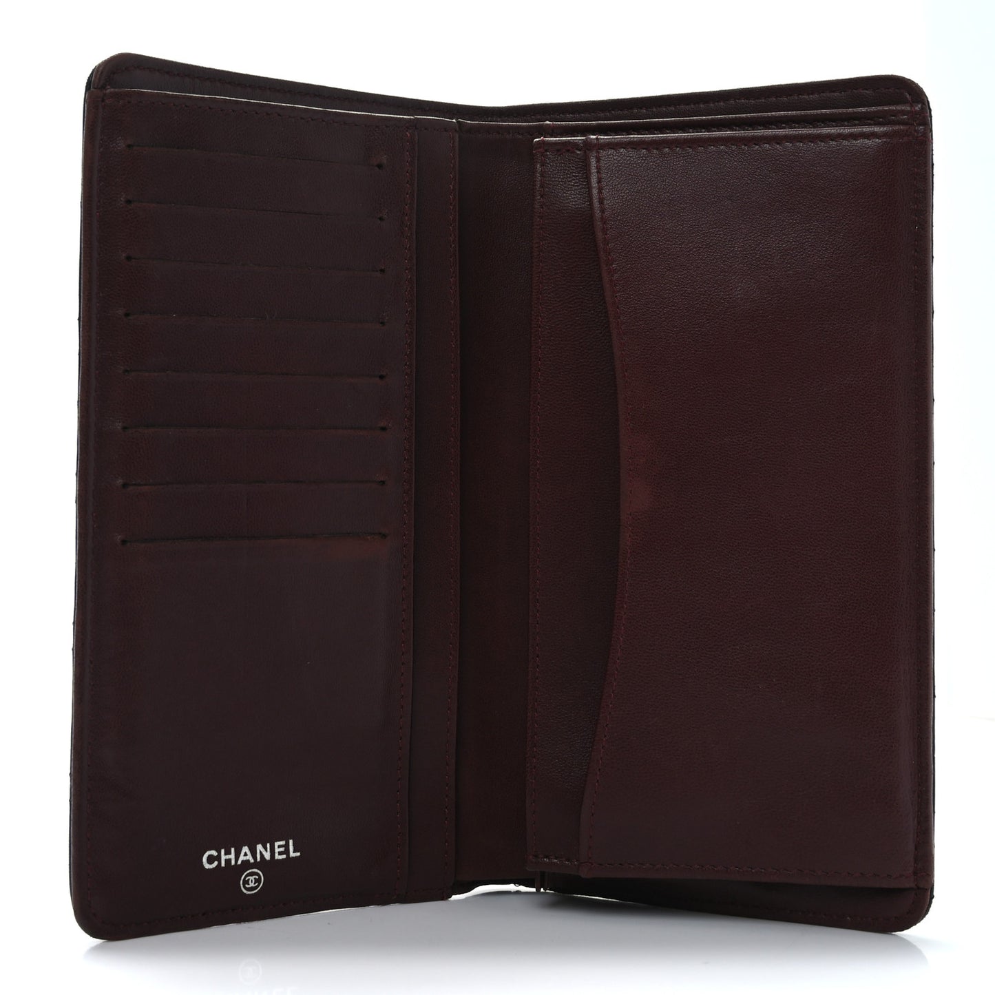 Lambskin Quilted Yen Wallet Black