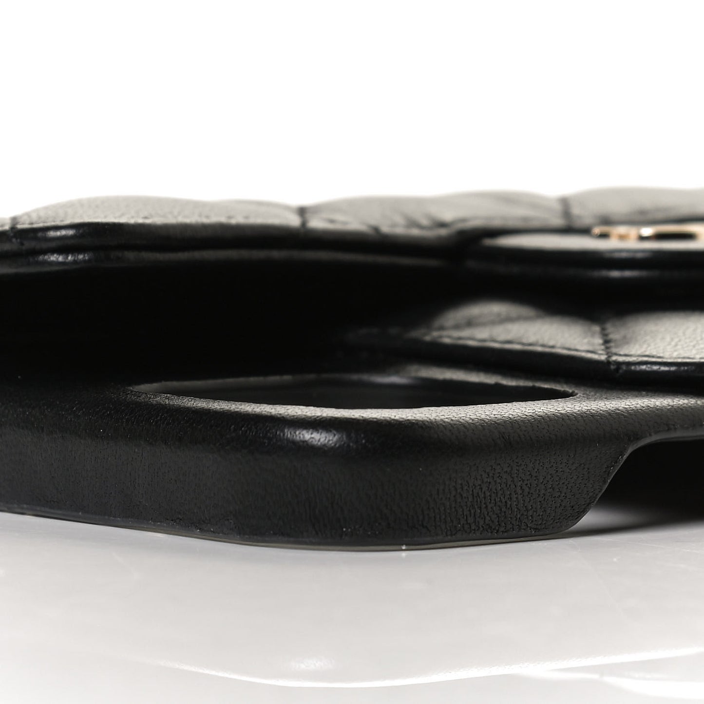 Lambskin Quilted iPhone XII Pro Case With Chain Black