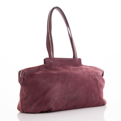 Fendi Metallic Nubuck Medium Chains Tote Rosso Scuro 3 of 7