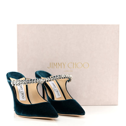 Jimmy Choo Velvet Crystal Bing 100 Pumps 36 Blue 8 of 8