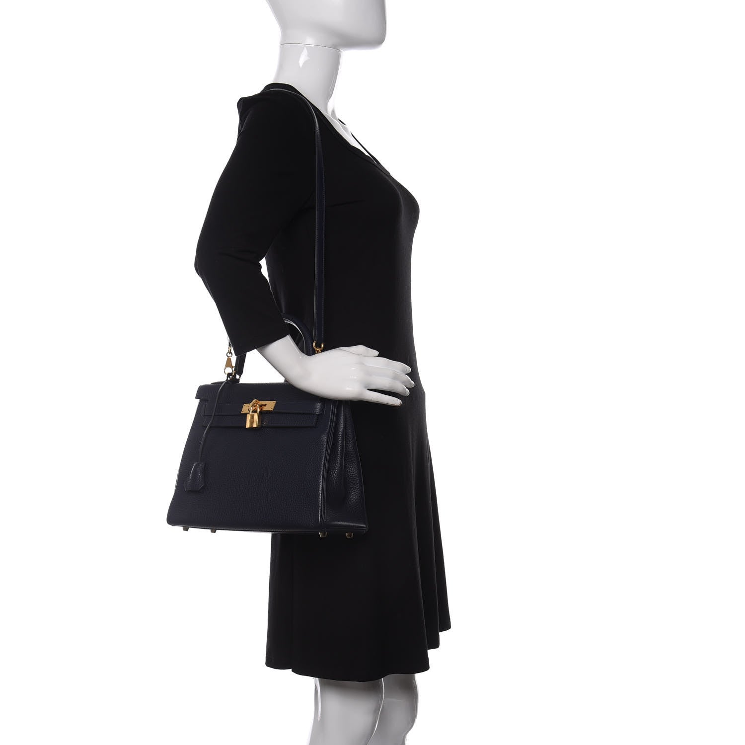 Hermes Taurillon Clemence Kelly Retourne 28 Bleu Nuit 2 of 10