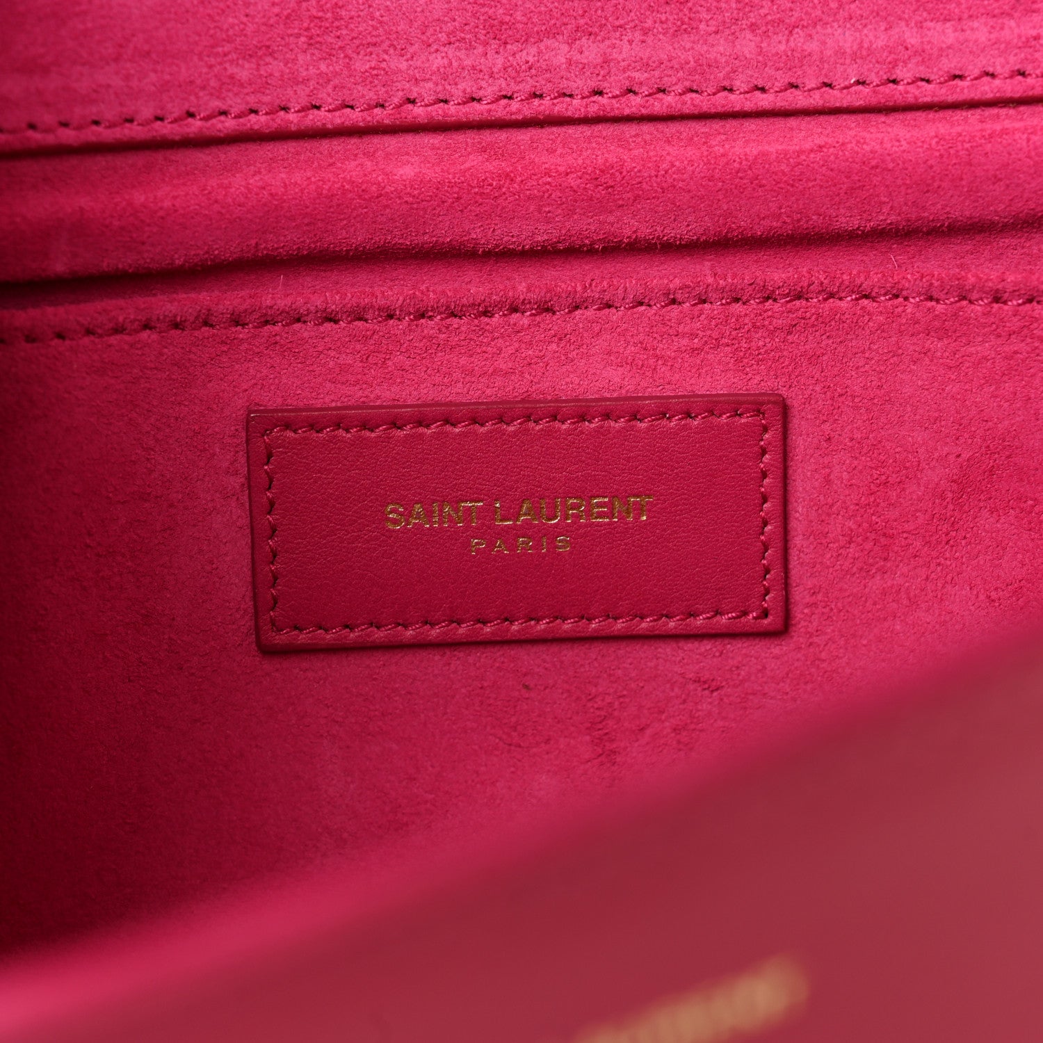 Saint Laurent Calfskin Classic Y Ligne Clutch Fuchsia 6 of 13