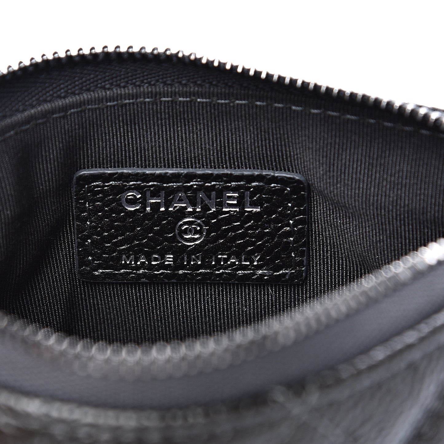 Caviar Quilted Small Cosmetic Case Dark Charcoal