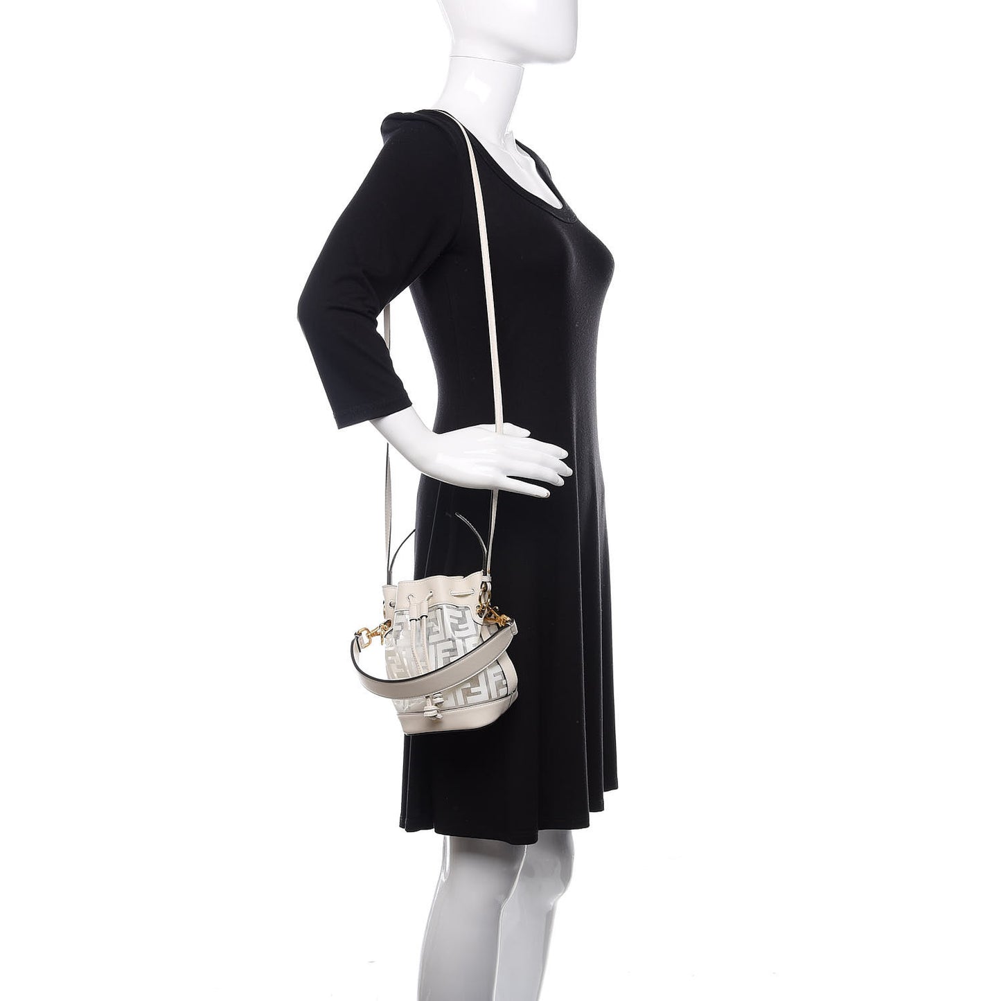 TPU FF Vitello Grace F is Fendi Mini Mon Tresor Bucket Bag White