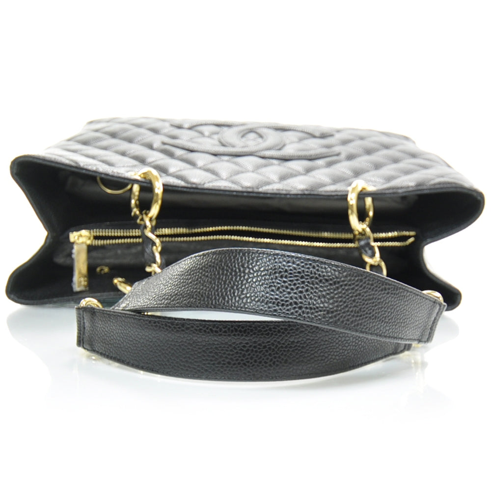 Caviar Quilted Grand Shopping Tote GST Black