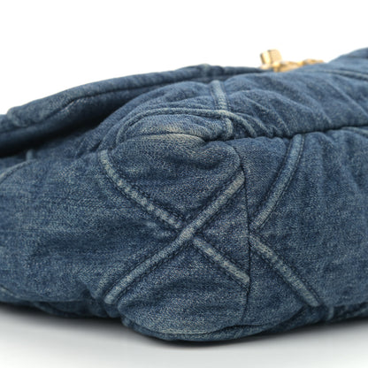 Chanel Denim Quilted Large Chanel 19 Flap Blue 9 of 11