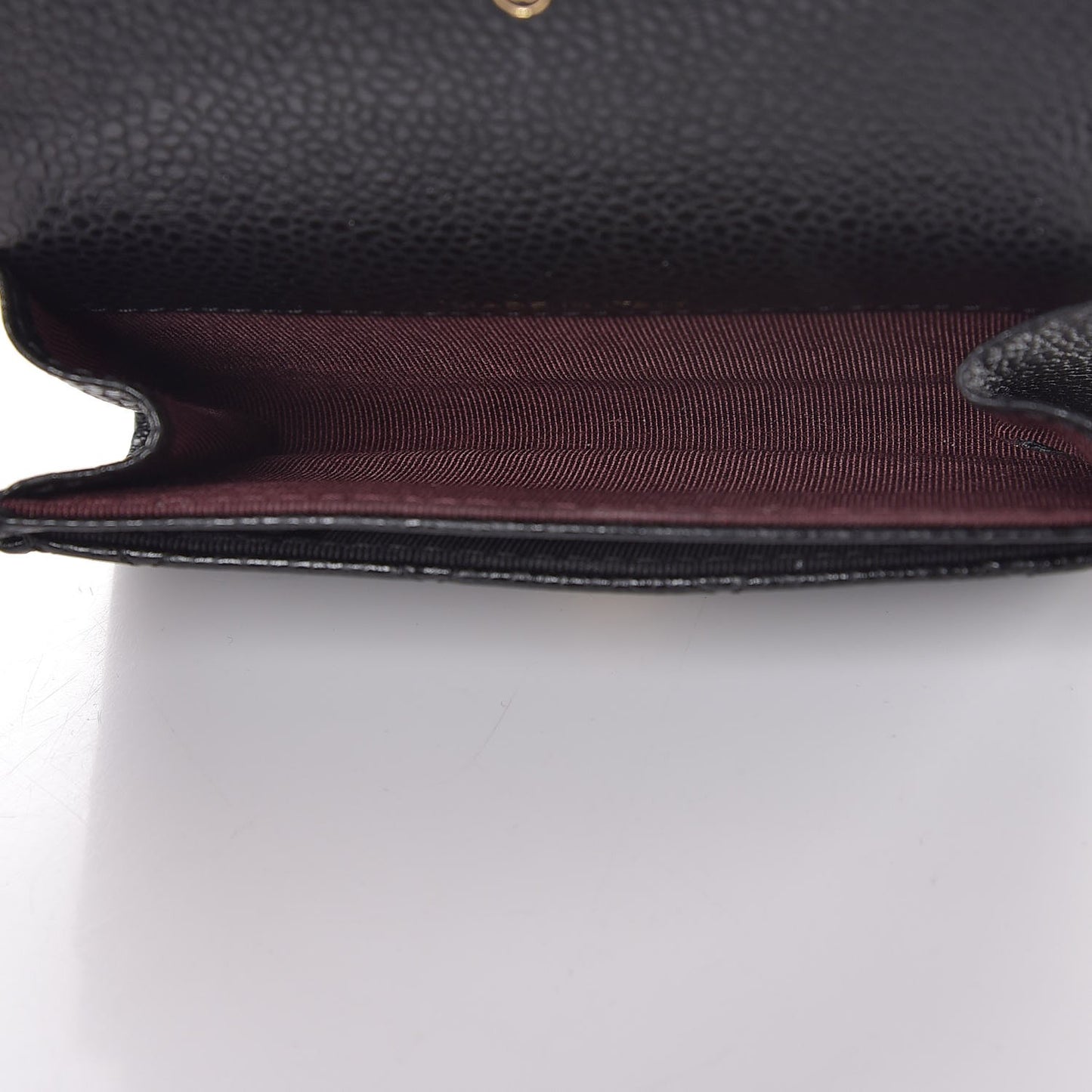 Caviar Quilted Flap Card Holder Black