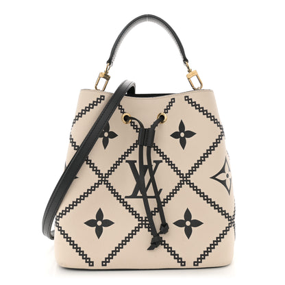 Louis Vuitton Empreinte Monogram Giant Broderies Neonoe MM Cream Black 1 of 13