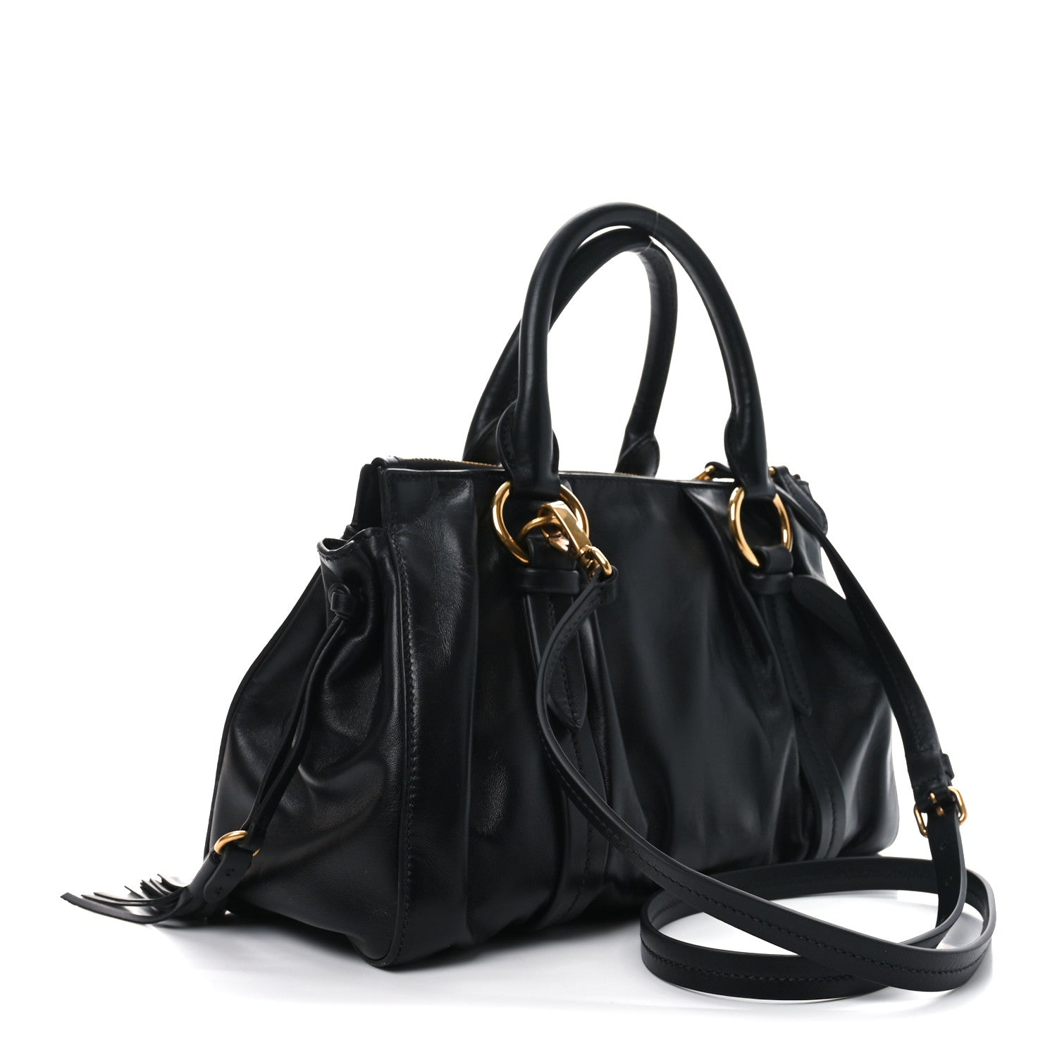 Miu Miu Nappa Joie Satchel Black 3 of 9