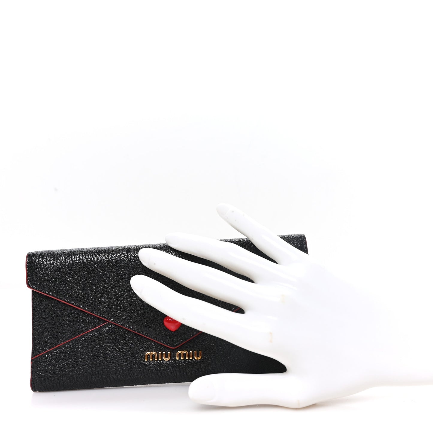Goatskin Madras Love Envelope Wallet Black