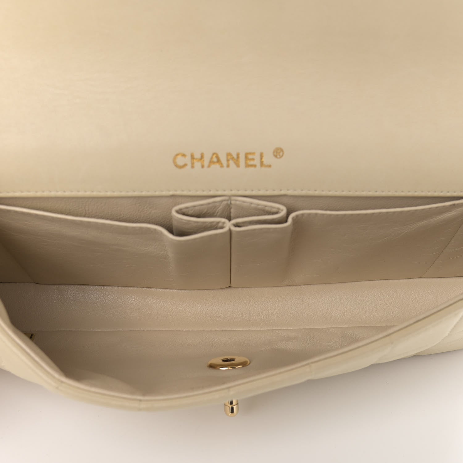 Chanel Lambskin East West Chocolate Bar Flap Ivory 16 of 17