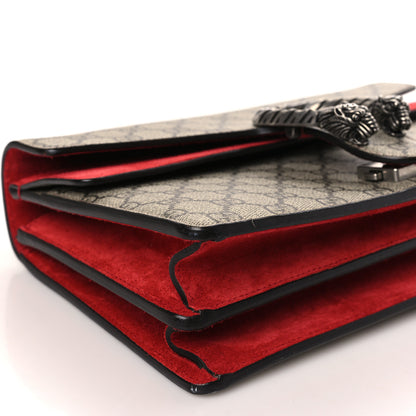 Gucci GG Supreme Monogram Suede Small Dionysus Shoulder Bag Beige Ebony Vulcanic Red 9 of 10
