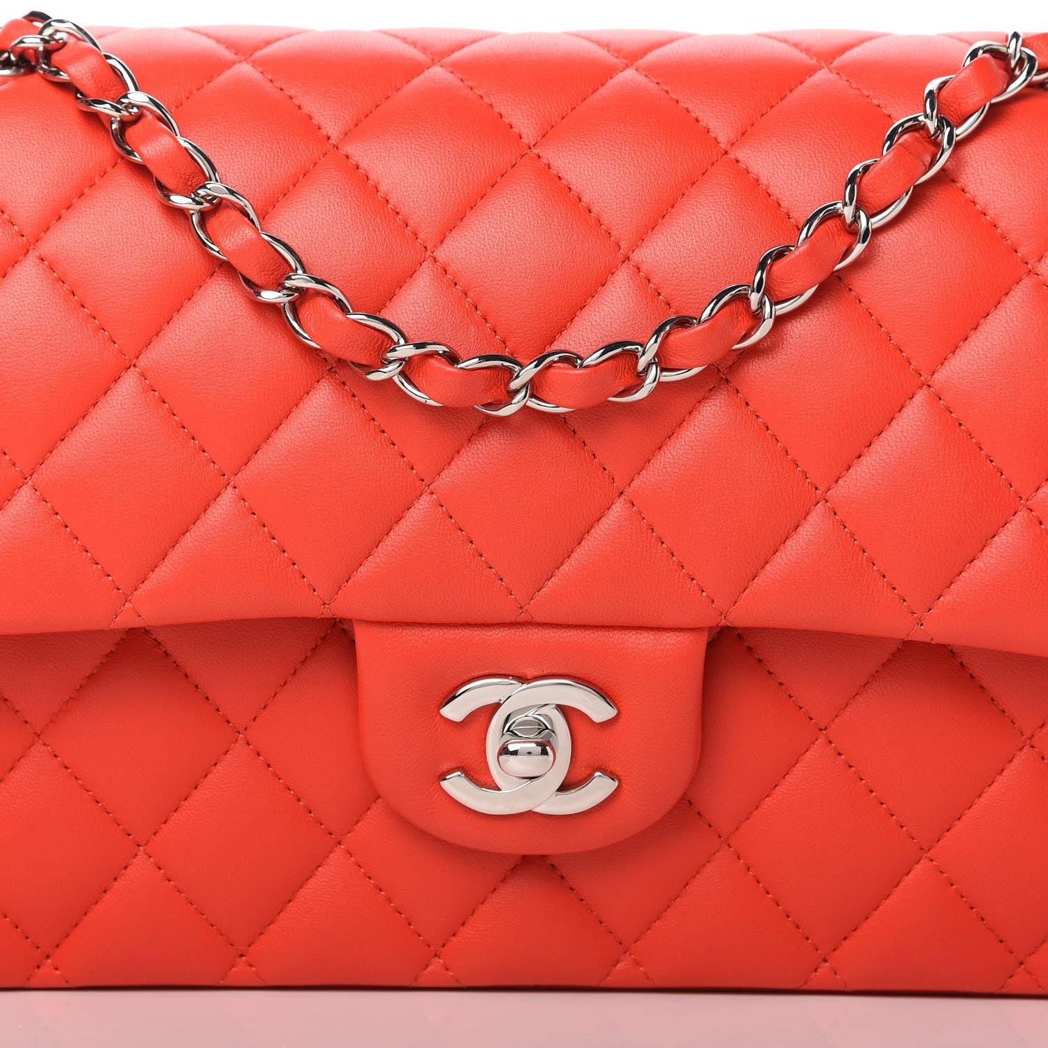 Chanel Lambskin Quilted Medium Double Flap Red 10 of 11
