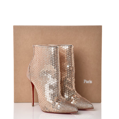 Christian Louboutin Glitter Diams Paillettes Gipsybootie 100 Ankle Boots 40 Nude 10 of 10