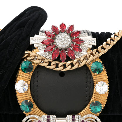 Miu Miu Velluto Crystal Embellished Shoulder Bag Black 7 of 12