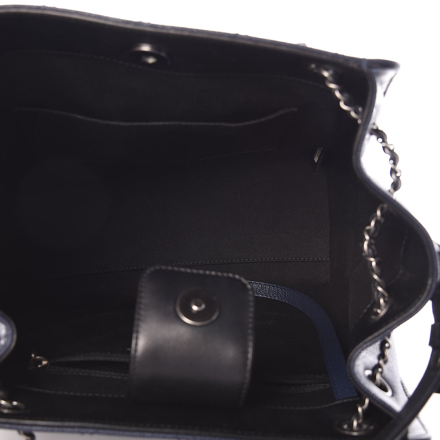 Caviar Quilted Medium CC Bucket Bag Dark Blue