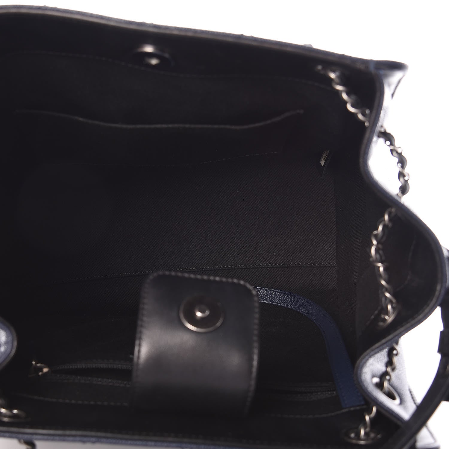 Chanel Caviar Quilted Medium CC Bucket Bag Dark Blue 7 of 9