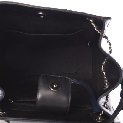 Chanel Caviar Quilted Medium CC Bucket Bag Dark Blue 7 of 9