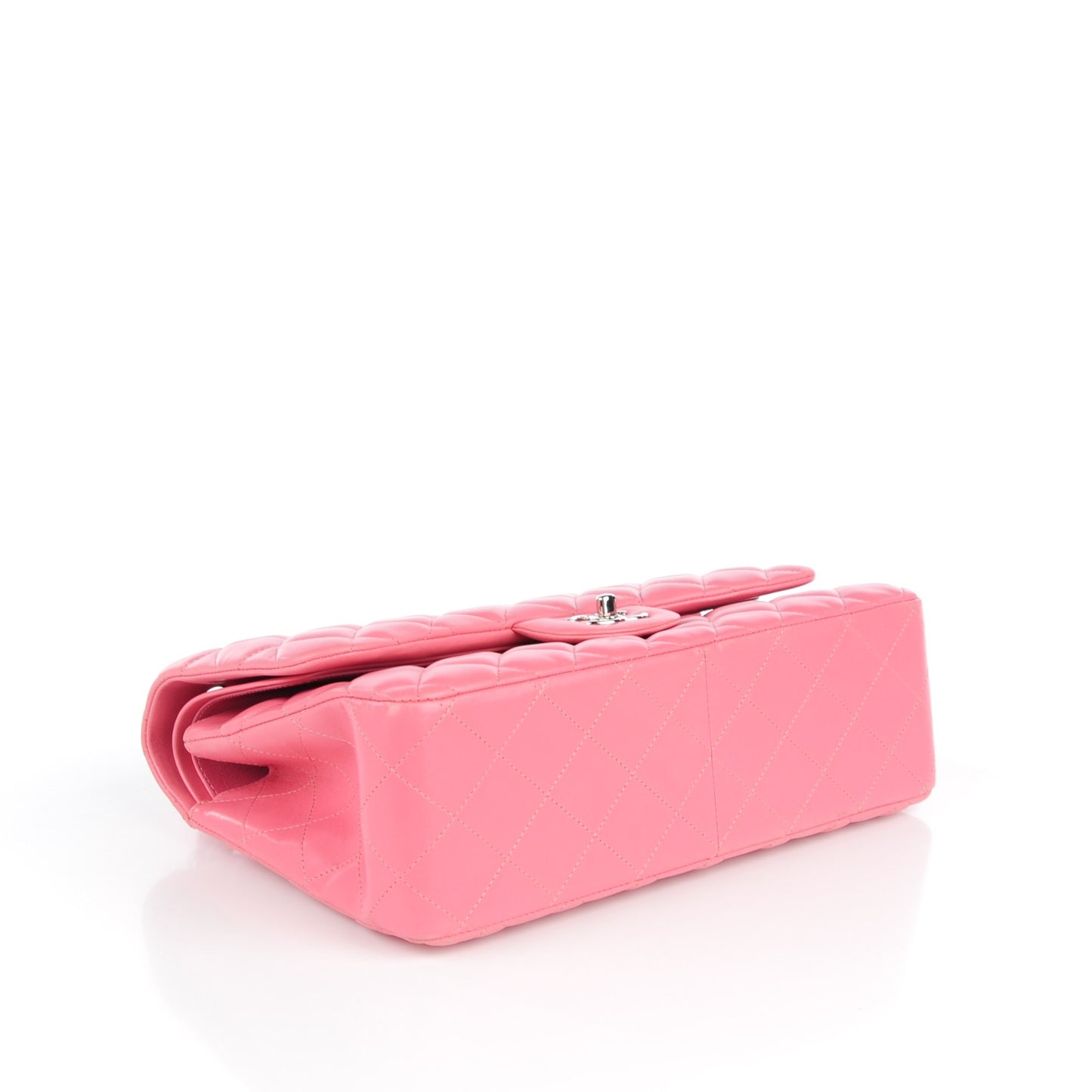 Lambskin Quilted Jumbo Double Flap Pink