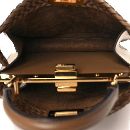 Fendi Vitello King Ceylon Shiny Nappa Woven Small Peekaboo I SEE U Satchel Sand 9 of 20