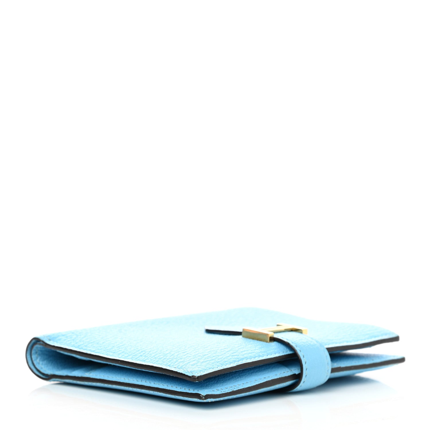 Hermes Chevre Mysore Bearn Compact Wallet Celeste 4 of 11