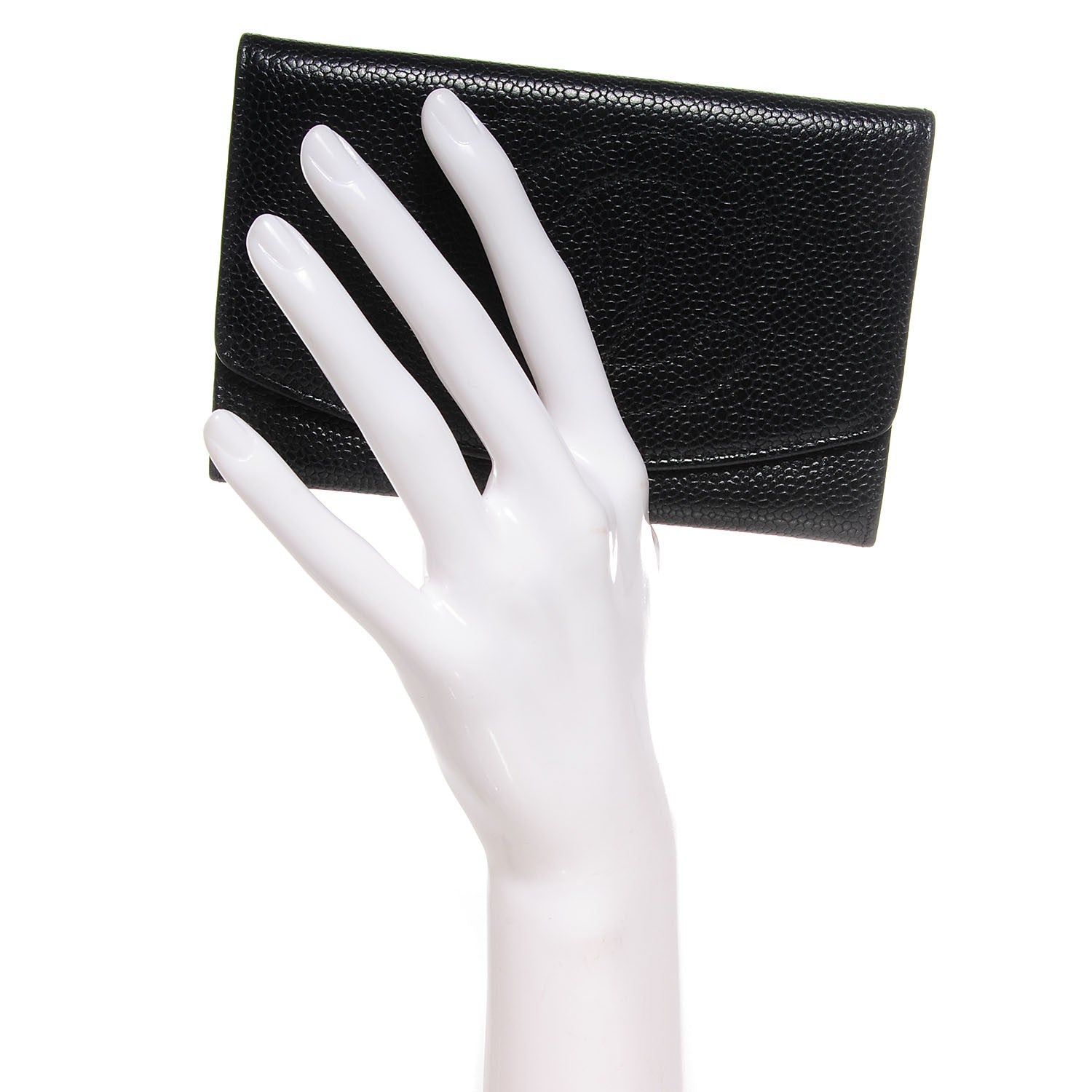 Chanel Caviar Timeless CC Card Holder Wallet Black 2 of 8